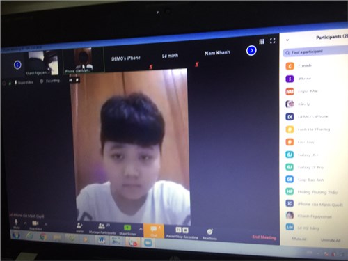 Ngày 23/3/2020 Khốí 4,5 trường TH TT Trâu Quỳ tiếp tục dạy học trực tuyến trên phần mềm Zoom